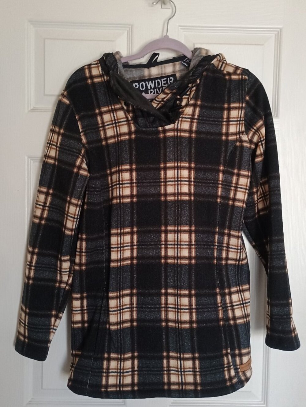 EUC Powder Rivers Outfitters Women's Plaid Fleece Pullover Size Large